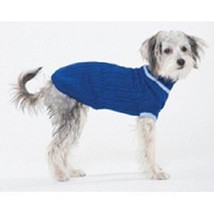 Lookin&#39; Good Classic Cable Knit Dog Sweater, Med, Royal Blue - $6.92