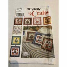 UNCUT Simplicity 7879 Pillow Sham &amp; 7 Seasonal Button Panels Sewing Pattern - $7.00