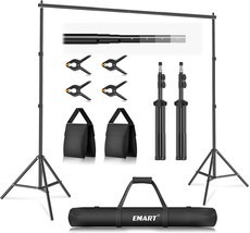 EMART Photo Video Studio 10Ft Adjustable Background Stand Backdrop Suppo... - £74.51 GBP