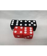 Lot Of (5) Black And Red Dice With White Pips 1/2&quot; - $12.41 CAD