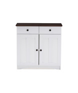 Elyse Two-tone White and Dark Brown Buffet Kitchen Cabinet - $3,652.53 MXN