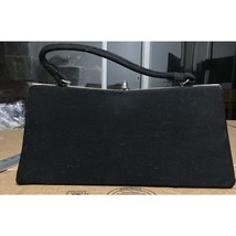 Dover Vintage Handbag Evening Purse, Black Wool Felted, Retro Clutch Bag... - $19.79