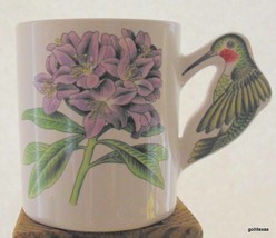 Vintage Hummingbird and Flower Mug 3.75&quot; Ceramic - £11.93 GBP