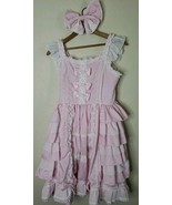 Litasi Lolita Dress pink Ruffle Lace Bows Size SMALL  - $39.99