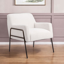 28" Cream And Bronze Sherpa Arm Chair - $11,876.38 MXN