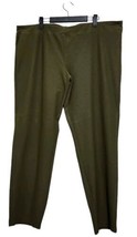 Eileen Fisher 2X  Slim in Oregano Green Seamed Washable Crepe Pants - $49.99