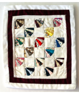 Miniature Dollhouse Quilt Multicolor Fan Pattern Handmade Vintage 8.25&quot; ... - £109.57 GBP