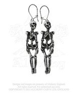 SteamPunk Victorian Alchemy Gothic Pewter Skeleton Earrings, NEW UNUSED - £12.10 GBP