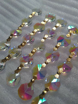 3FT Iridescent AB Color Chandelier Crystal Octagon Beads Prisms Garland Chain - £10.08 GBP