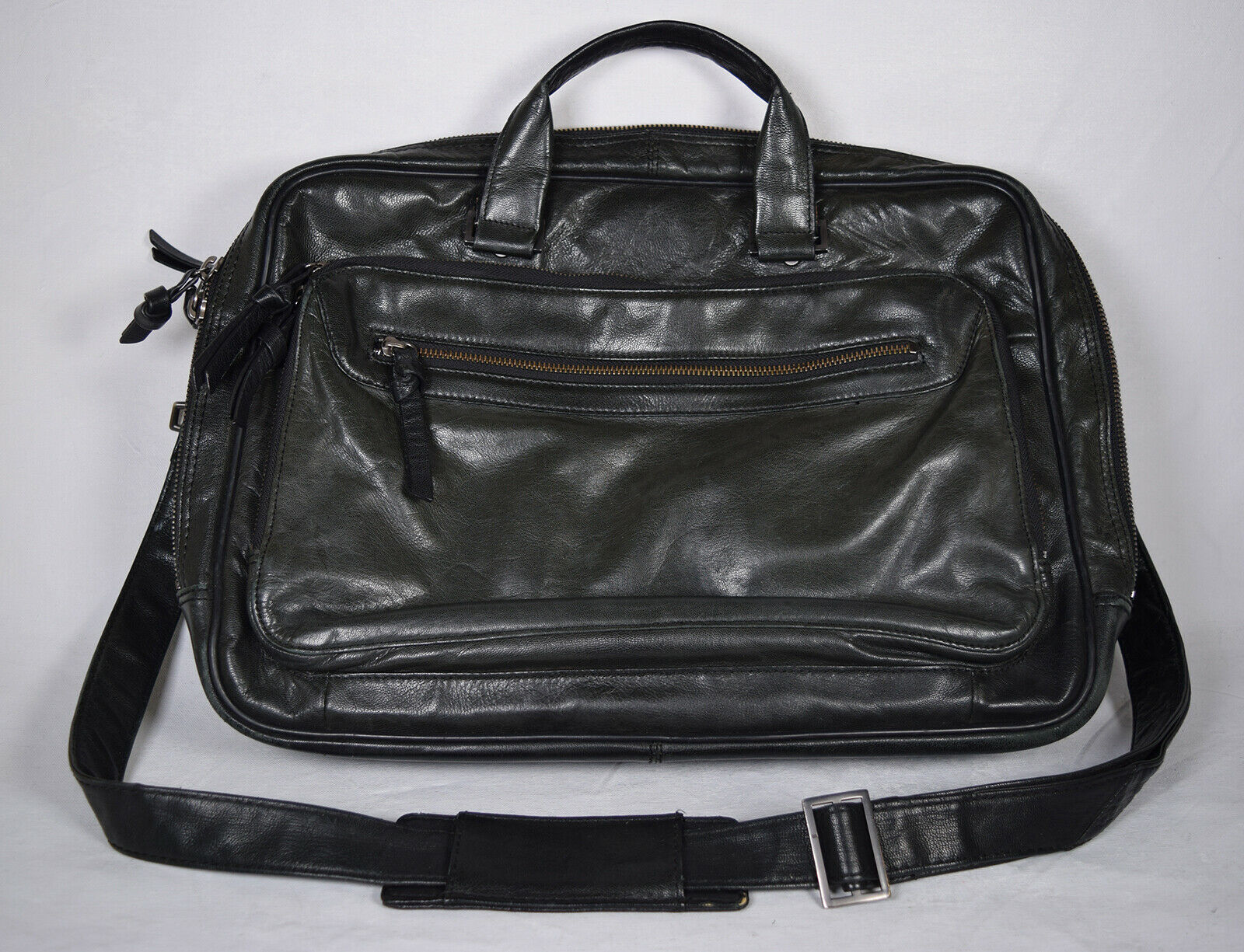 Kenneth Cole Laptop Briefcase Leather Portfolio Organizer Business Messenger Bag - $29.70