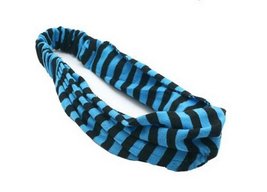 Fashion Stripe Headband Cotton Hairband Wide Headwrap Soft Hair Accessories BLUE