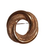 Monet Gold Brooch Pin Circular Smooth and Textured Rings MCM in Box - £21.92 GBP