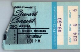 Canne Stewart Ticket Stub Novembre 6 1977 Detroit Michigan - $44.54