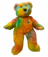 Ty Beanie Baby Buddies Pastel Tie Dye Peace the Bear Bean Bag Plush 13&quot; ... - $169.76 MXN