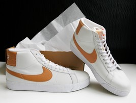 Nike SB Zoom Blazer Mid Shoes Men’s Size 13 White/Light Cognac - £85.18 GBP