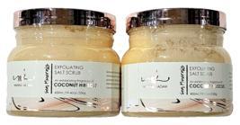 2 Packs MK Manna Kadar Sea Minerals Exfoliating Salt Scrub Coconut Hibiscus 19oz - £20.72 GBP