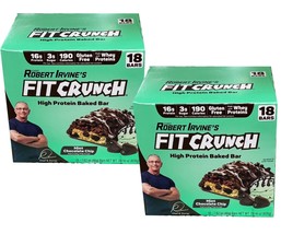 2 Packs FITCRUNCH Snack Size Protein Bars 18 Bars MInt Chocolate Chip - £40.91 GBP