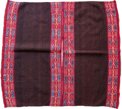 Handmade antique Peruvian poncho kilim 2.9&#39; x 3.3&#39; (90cm x 101cm) 1900s - £933.08 GBP