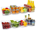 Refrigerator Organizer Bins - 8Pcs Clear Plastic for Freezer, Kitchen Ca... - £32.72 GBP