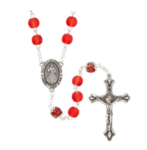 Divine Mercy Jesus Rosary Venice Collection Red Glass Double-Capped Our ... - £15.73 GBP