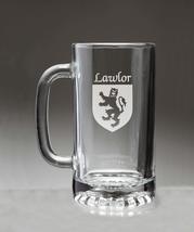 Lawlor Irish Coat of Arms Glass Beer Mug (Sand Etched) - £21.79 GBP