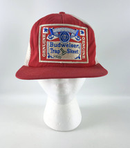 Budweiser Snapback Trucker Style Baseball Hat - Trap Skeet Patch Red White Mesh - $59.39