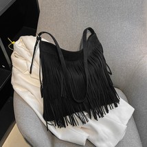 [BXX] Shoulder Bag Tassel Large Capacity Zipper High Quality Fashion Trend Versa - £40.56 GBP