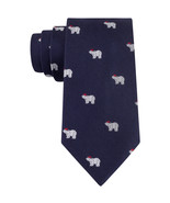 TOMMY HILFIGER Navy Blue Polar Bear Santa Hat Christmas Twill Class Tie - £19.65 GBP