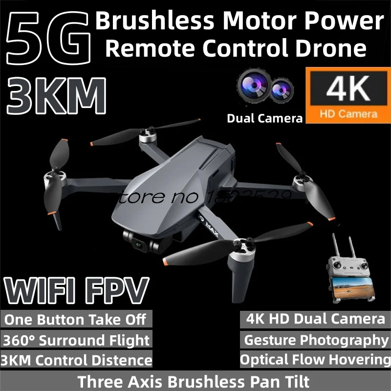 GPS Optical Flow 3KM Brushless WIFI FPV Remote Control Drone 4K 5G 3Axis Gimb - £274.18 GBP+