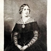 Jenny Lind Opera Singer Engraving Swedish Nightingale 1850 Victorian Art DWU11A - £78.55 GBP