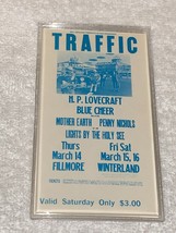 1968 Traffic BG111  H.P. Lovecraft Blue Cheer Fillmore West Ticket Bill ... - £14.10 GBP