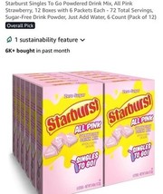Starburst Singles To Go Powdered Drink Mix All Pink Strawberry 12 Boxes ... - $550.91 MXN