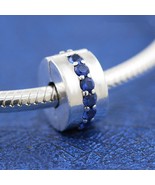 Winter Release 925 Sterling Silver Blue Sparkle Clip Charm With Blue Cry... - £13.84 GBP