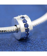 Winter Release 925 Sterling Silver Blue Sparkle Clip Charm With Blue Cry... - $25.51 CAD