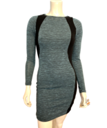 NWT Bar III Green and Black Color Block Round Neck Long Sleeve Knit Dres... - €23,65 EUR