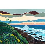 Original painting of a rocky shoreline on Hawaii island. Coastal art, 16... - $375.00