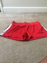 Nike Women&#39;s Juniors Athletic Mini Shorts Red &amp; White Size Large - £28.12 GBP