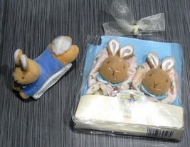 2001 Newborn Beatrix Potter Peter Rabbit Baby Mitt Mitten Rattles + Wrist Rattle - £27.40 GBP