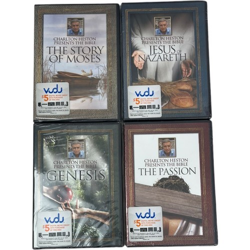 Charlton Heston Presents the Bible DVD Lot 4 Jesus Moses Genesis Passion... - $13.65