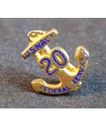 USN US NAVY 20 YEARS FEDERAL SERVICE ANCHOR Gold Lapel COLLAR Pin - $20.36 CAD