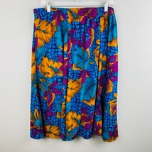 Maggie Sweet Womens Plus 2X Colorful Leaf Print Elastic Waist A-Line Skirt - £18.05 GBP