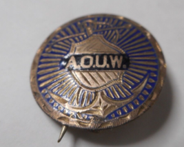 Ancient Order United Workmen Thin Button Lapel Pin Vintage Antique AOUW ... - £15.54 GBP