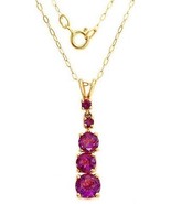  AMETHYST 14K YELLOW GOLD NECKLACE - £83.93 GBP