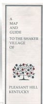 Map and Guide to the Shaker Village Pleasant Hill Kentucky Brochure Fold... - $1.50
