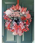 Candy cane wreath, peppermint wreath,Christmas wreath, whimsical wreath,... - $2,898.21 MXN