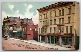 Ridgway PA View On Main Street Pennsylvania Postcard B50 - $9.95