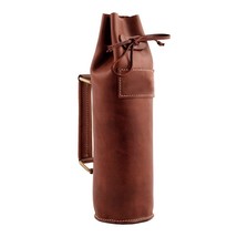 STG Leather Wine Bottle Case Handcrafted Bottle Holder and Carrier with Handle - £44.33 GBP