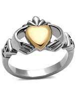 RING CELTIC Two-Tone IP Rose Gold Stainless Steel with No Stone TK1156 - $553.15 MXN