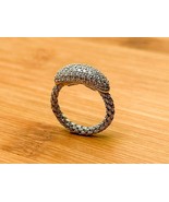 Vintage Dyadema Sterling Silver Ring with Stainless Steel Braided Band - £35.31 GBP