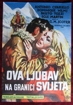 1960 Original Movie Poster This Love at the End of the World amore confini YU - £75.86 GBP